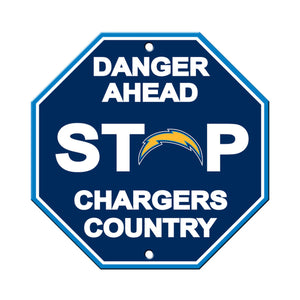 Los Angeles Chargers Sign 12x12 Plastic Stop Style CO - Fremont Die