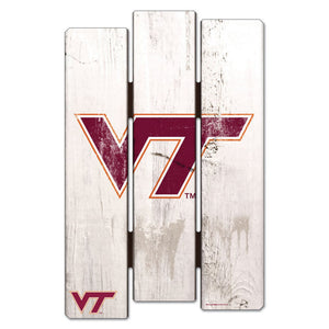 Virginia Tech Hokies Sign 11x17 Wood Fence Style White - WinCraft