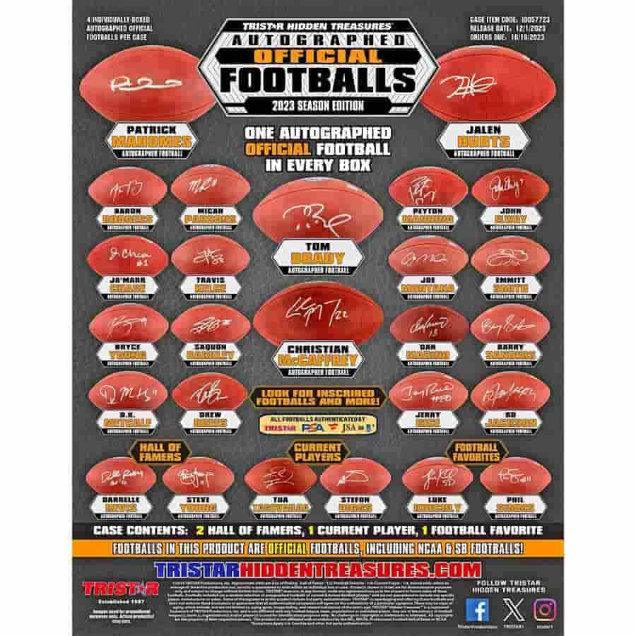 Tri-Star Productions Inc -  Hidden Treasures - 2023 Tristar Hidden Treasures Autographed Authentic Footballs Season Edition