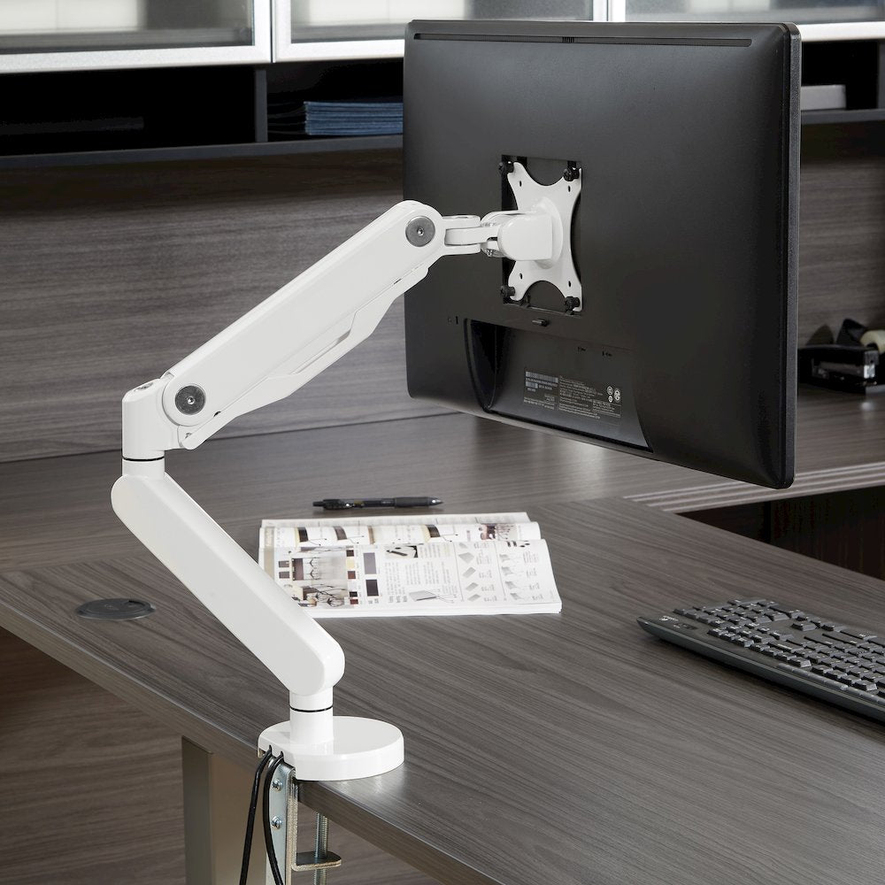 Single Monitor Arm with Dual USB 3.0 Port in White Finish, A2MAS1730-WH - Office Star Products