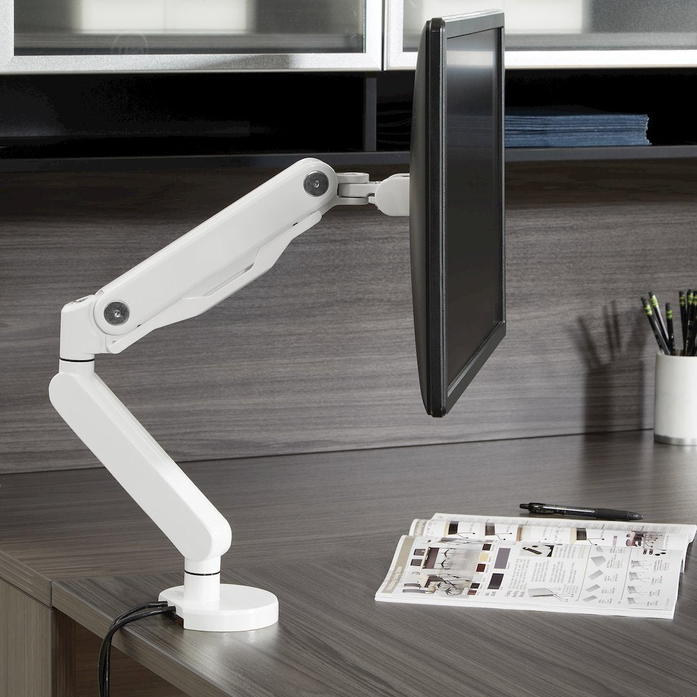 Single Monitor Arm with Dual USB 3.0 Port in White Finish, A2MAS1730-WH - Office Star Products