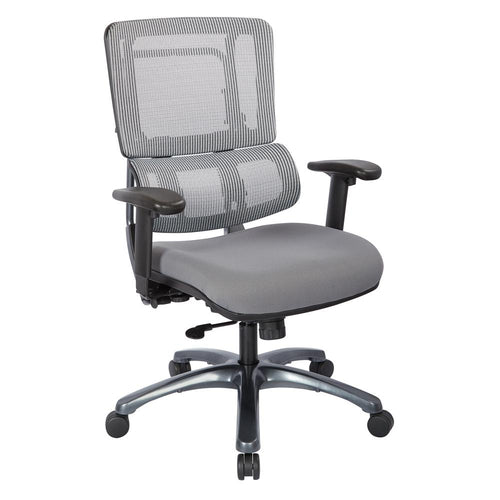 Vertical Grey Mesh Back Chair with Titanium Base - Office Star Products