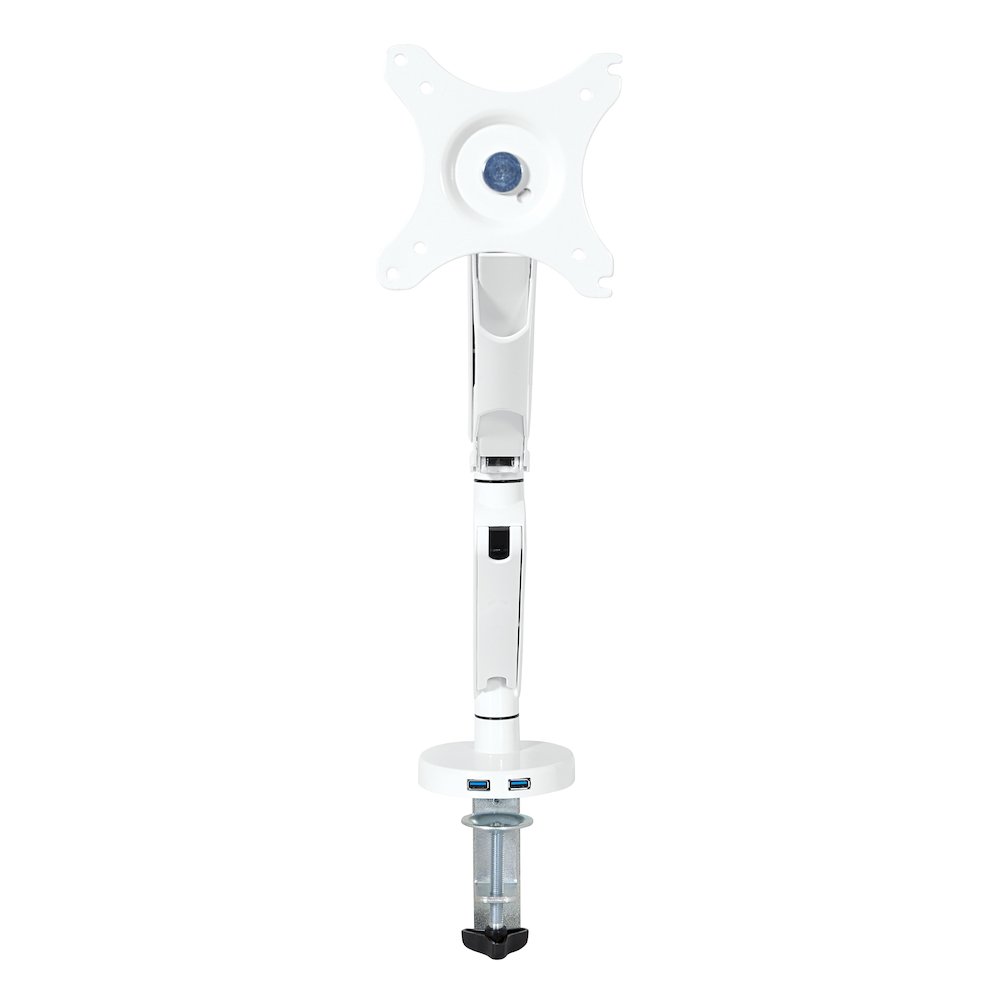 Single Monitor Arm with Dual USB 3.0 Port in White Finish, A2MAS1730-WH - Office Star Products