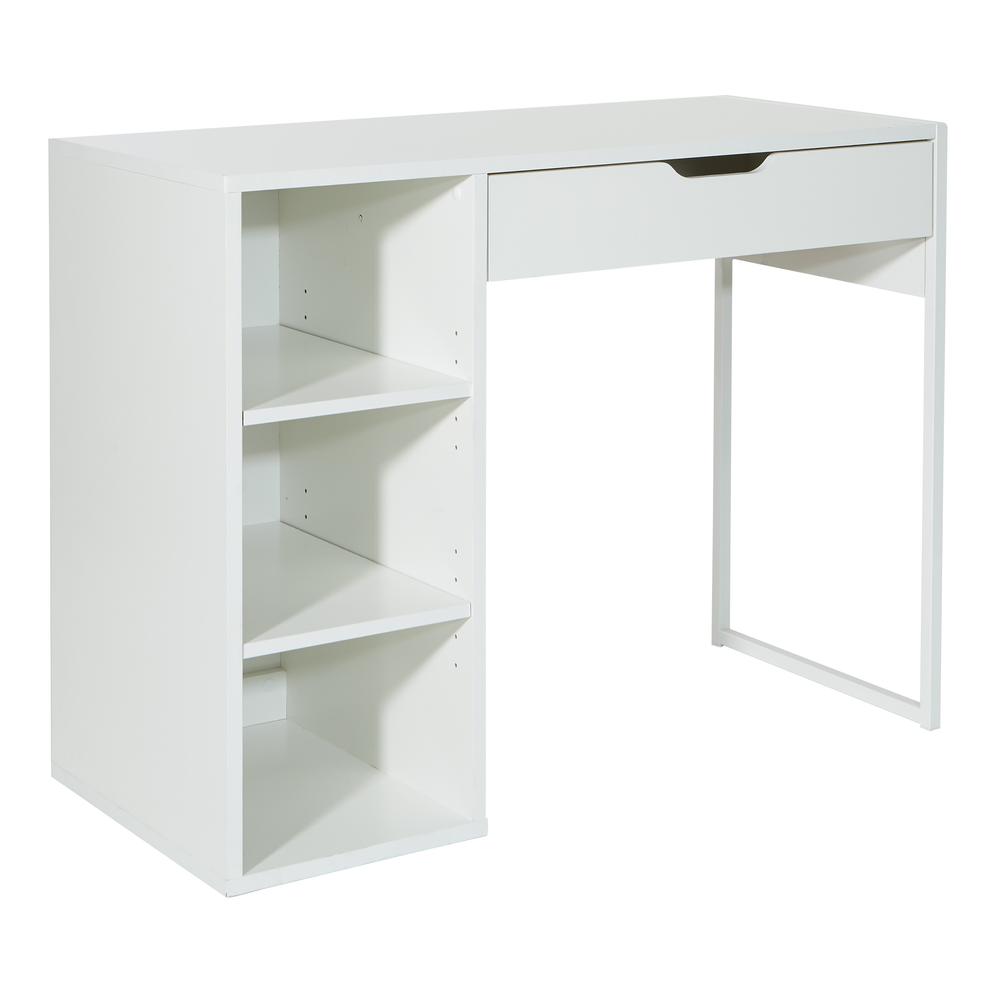 Ravel 40''W Desk in White Finish, RV938-WH - OSP Home Furnishings