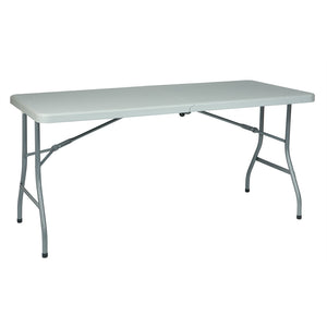 5' Resin Multi Purpose Center Fold Table with Wheels - Office Star Products