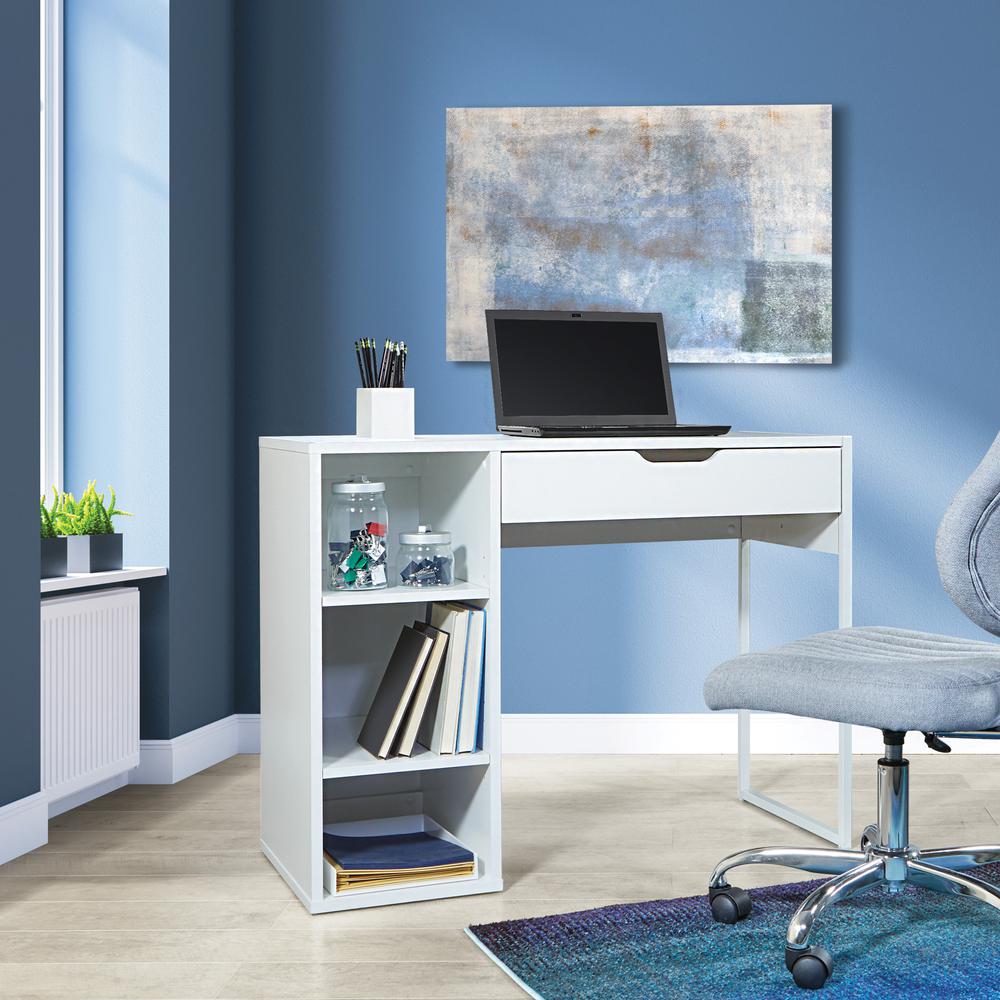 Ravel 40''W Desk in White Finish, RV938-WH - OSP Home Furnishings