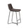 Live Edge Set of 2 Bonded Leather Pub Chairs, Dark Brown - Alpine Furniture