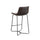 Live Edge Set of 2 Bonded Leather Pub Chairs, Dark Brown - Alpine Furniture