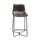 Live Edge Set of 2 Bonded Leather Pub Chairs, Dark Brown - Alpine Furniture
