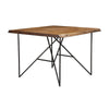 Live Edge Solid Wood Pub Table w/Metal Legs, Light Walnut - Alpine Furniture