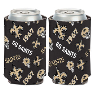 New Orleans Saints Can Cooler Scatterprint Design - WinCraft