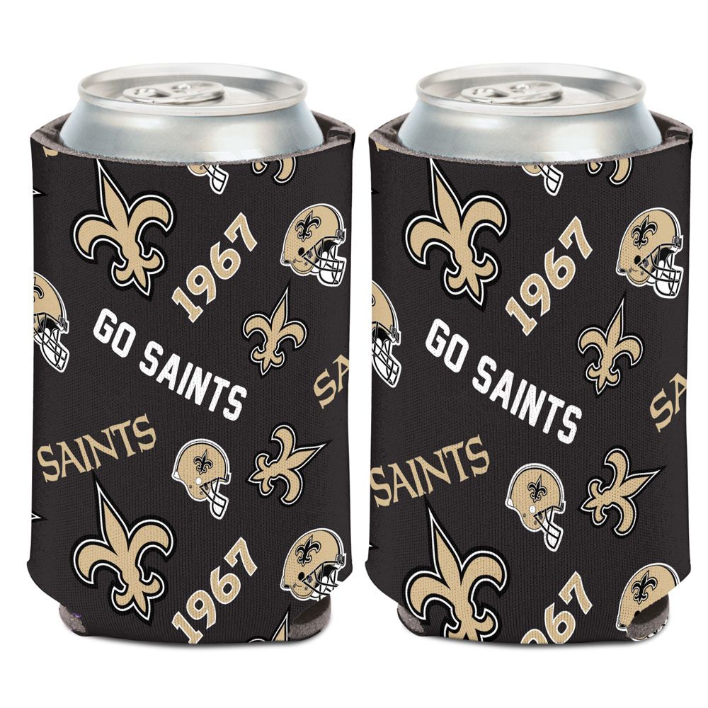 New Orleans Saints Can Cooler Scatterprint Design - WinCraft