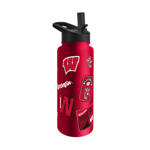 Wisconsin Badgers Quencher Bottle 34oz Stainless Steel Dreamweave - Logo Brands