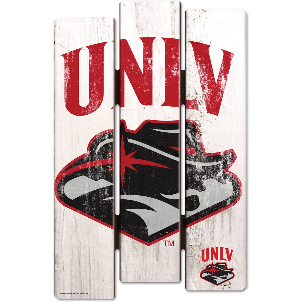 UNLV Runnin' Rebels Sign 11x17 Wood Fence Style White - WinCraft