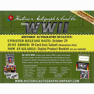 Historic Autograph Company -  World War 2 - 2025 Historic Autographs World War 2 Hobby Box