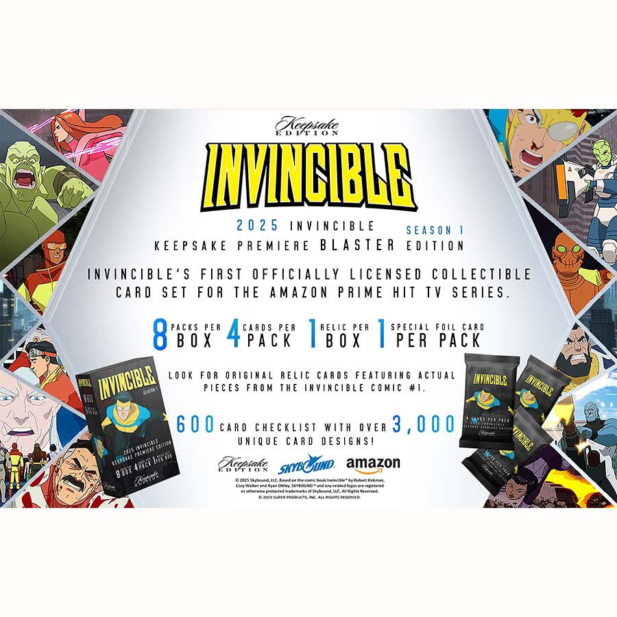 Super Products Inc -  Keepsake - 2025 Invincible Keepsake Premiere Edition Season 1 Hanger Pack Case