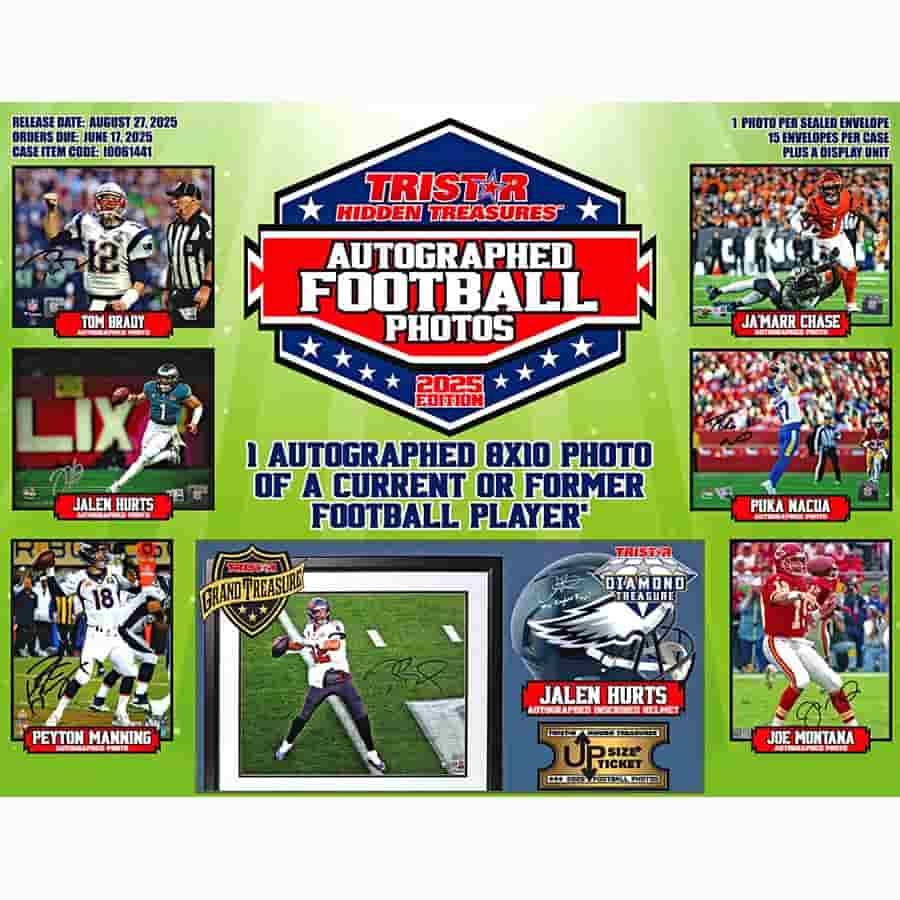 Tri-Star Productions Inc -  Hidden Treasures - 2025 Tristar Hidden Treasures Autographed 8X10 Photos Football Edition