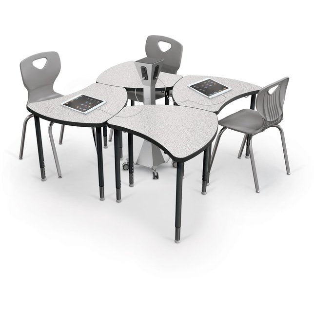Snap Desk Configurable Student Desking -Gray Nebula Top Surface & Black Edgeband - BALT