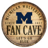 Michigan Wolverines Sign Wood 14 Inch Round Barrel Top Design - WinCraft
