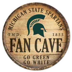 Michigan State Spartans Sign Wood 14 Inch Round Barrel Top Design - WinCraft