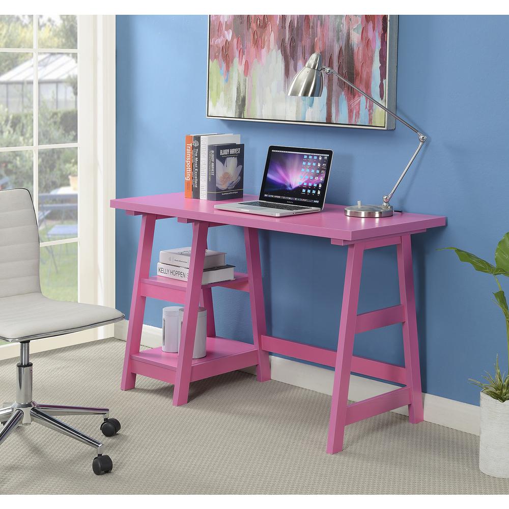 Designs2Go Trestle Desk with Shelves - Convience Concept, Inc.
