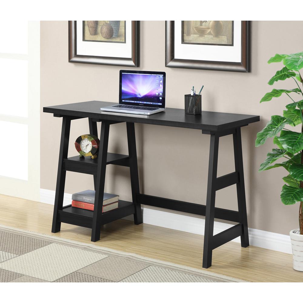 Designs2Go Trestle Desk with Shelves - Convience Concept, Inc.