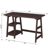 Designs2Go Trestle Desk with Charging Station, Espresso - Convenience Concepts
