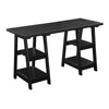 Designs2Go Double Trestle Desk with Shelves - Convience Concept, Inc.