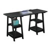 Designs2Go Double Trestle Desk with Shelves - Convience Concept, Inc.
