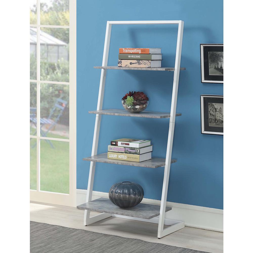 Graystone 4 Tier Ladder Bookcase/shelf - Convience Concept, Inc.