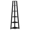 Newport 5 Tier Corner Bookshelf Black - Convenience Concepts