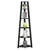 Newport 5 Tier Corner Bookshelf Black - Convenience Concepts