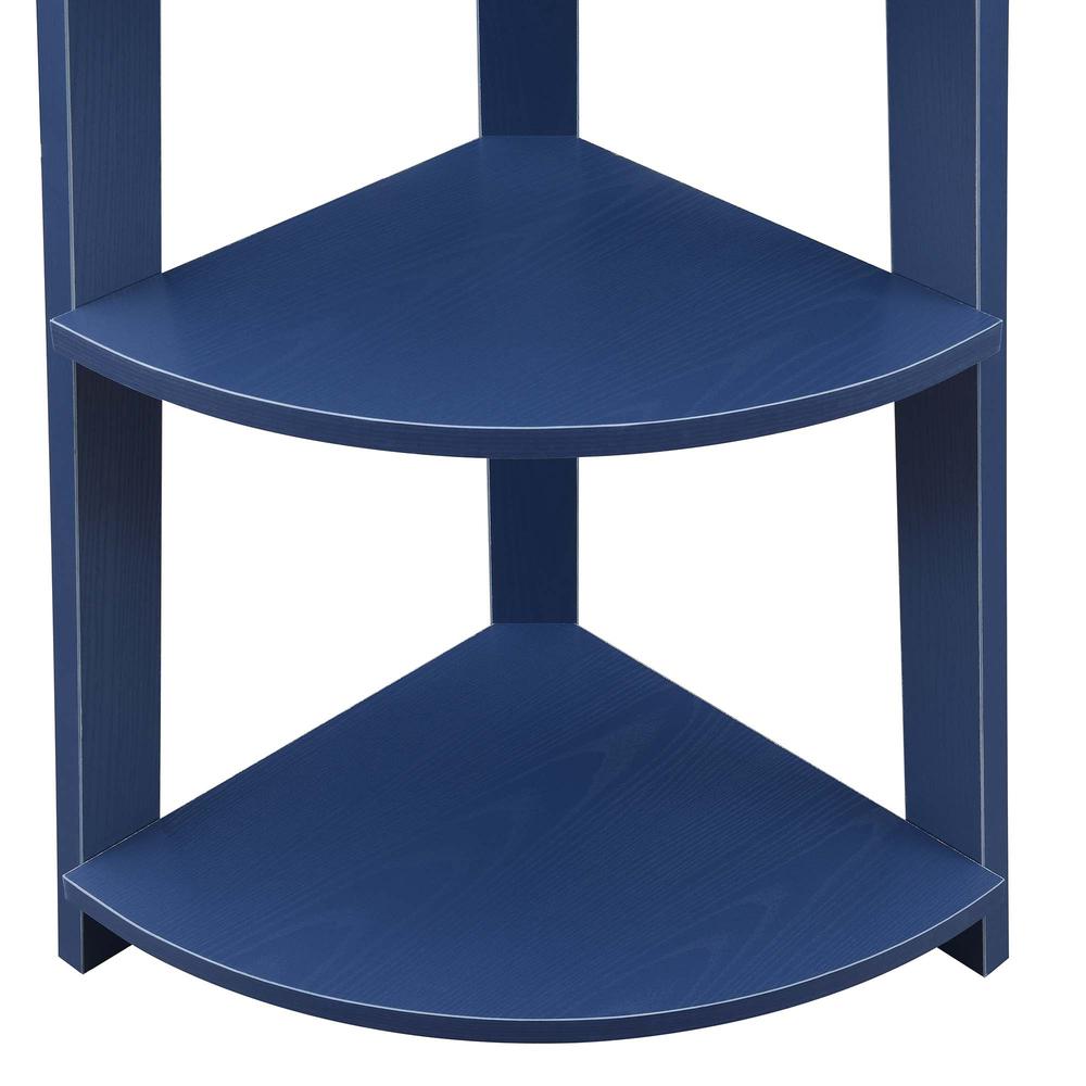 Newport 5 Tier Corner Bookshelf Cobalt Blue - Convenience Concepts