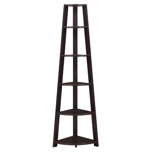 Newport 5 Tier Corner Bookshelf Espresso - Convenience Concepts