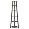 Newport 5 Tier Corner Bookshelf Weathered Gray - Convenience Concepts
