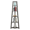 Newport 5 Tier Corner Bookshelf Weathered Gray - Convenience Concepts