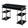 Designs2Go No Tools Student Desk with Charging Station, Black - Convenience Concepts