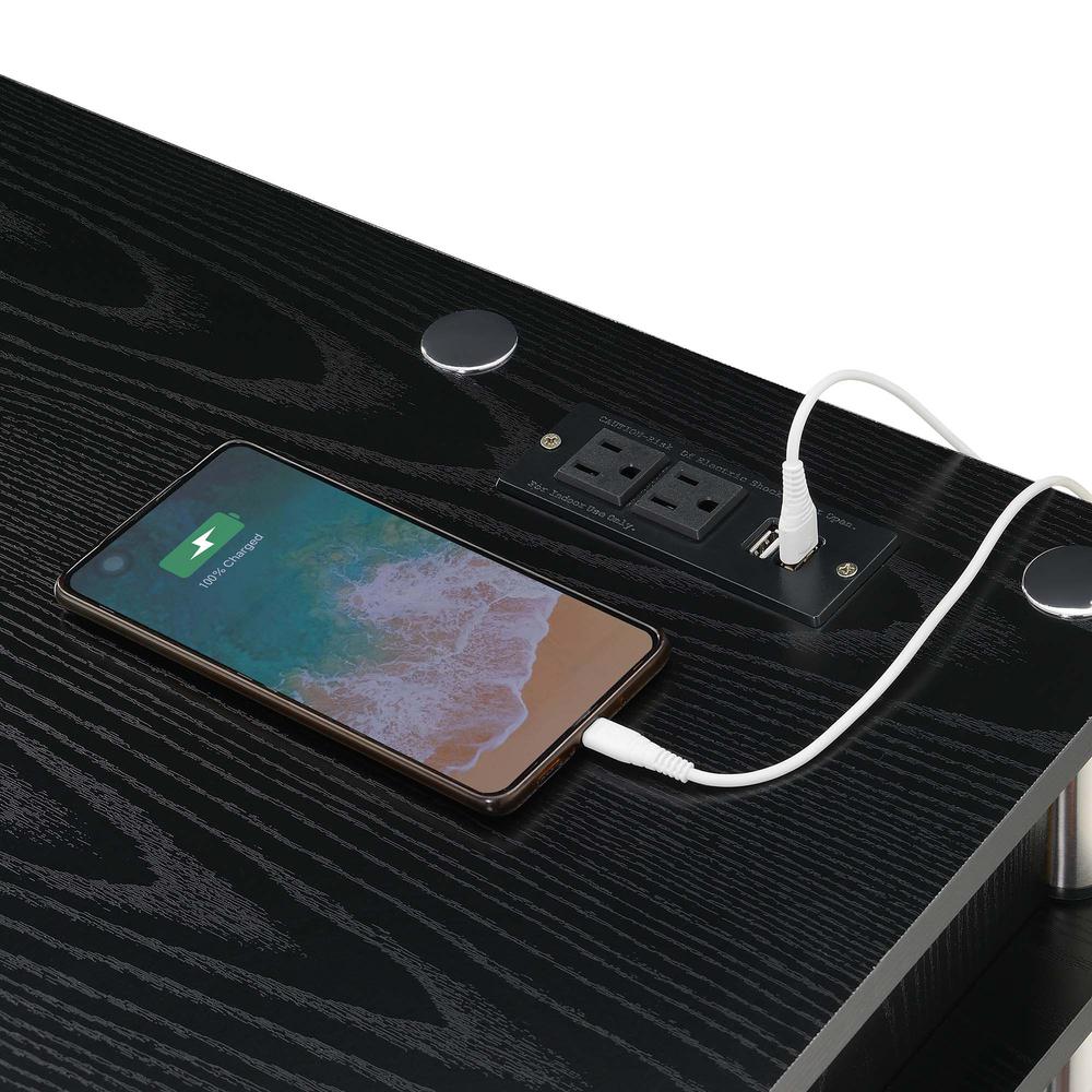 Designs2Go No Tools Student Desk with Charging Station, Black - Convenience Concepts