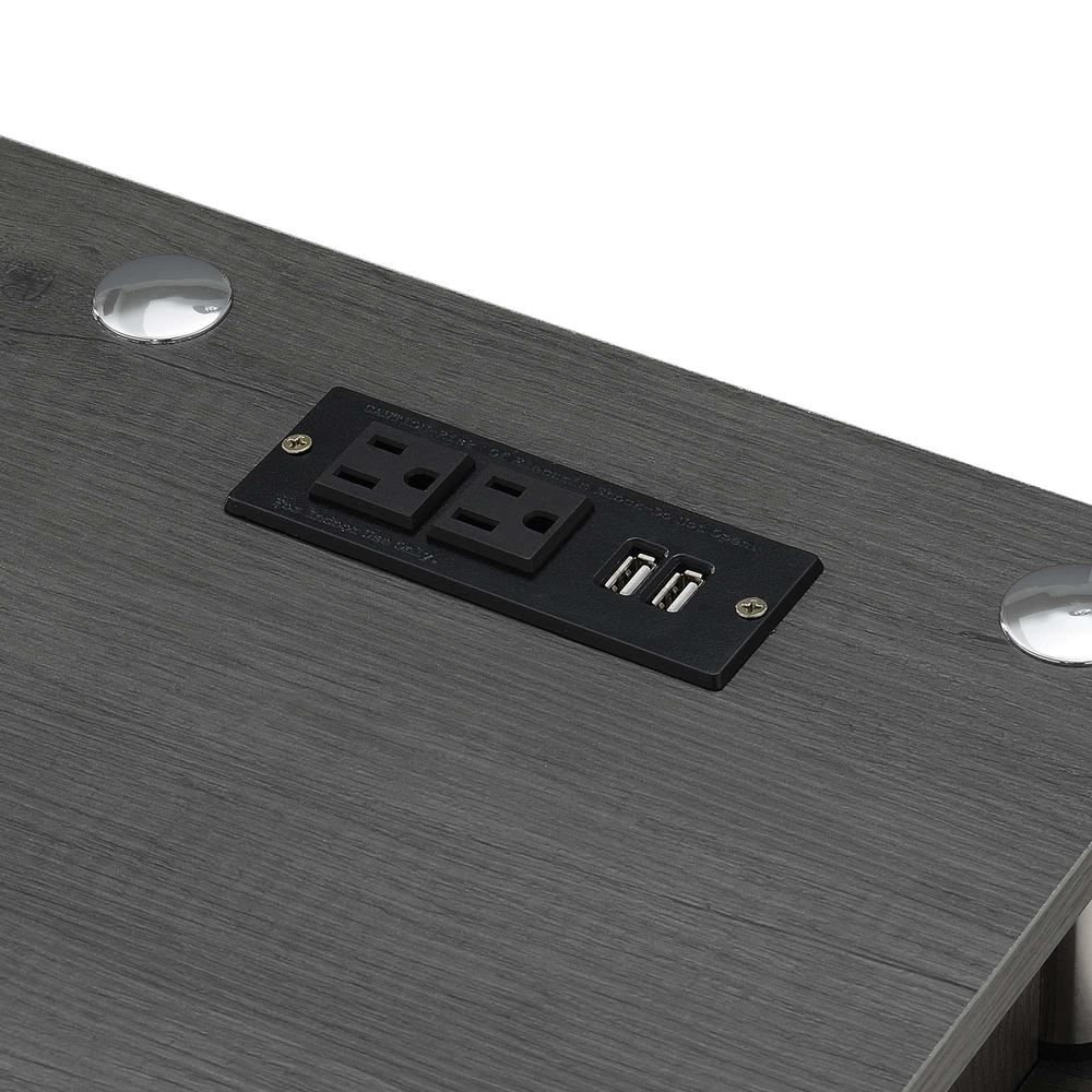 Designs2Go No Tools Student Desk with Charging Station, Charcoal Gray - Convenience Concepts