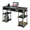 Designs2Go No Tools Student Desk with Charging Station, Charcoal Gray - Convenience Concepts