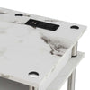 Designs2Go No Tools Student Desk With Charging Station, White Marble - Convenience Concepts