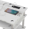 Designs2Go No Tools Student Desk With Charging Station, White Marble - Convenience Concepts