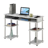 Designs2Go No Tools Student Desk With Charging Station, White Marble - Convenience Concepts