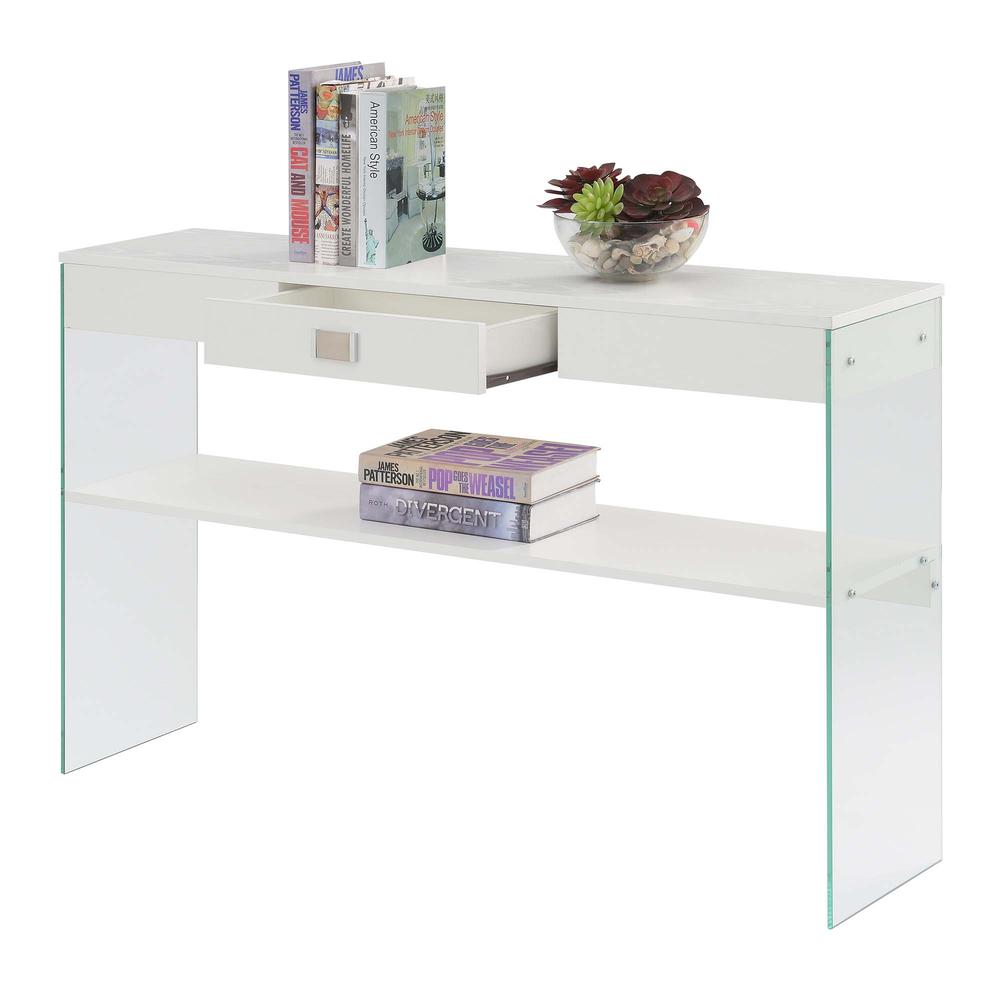 Soho 1 Drawer Console Table, White - Convenience Concepts