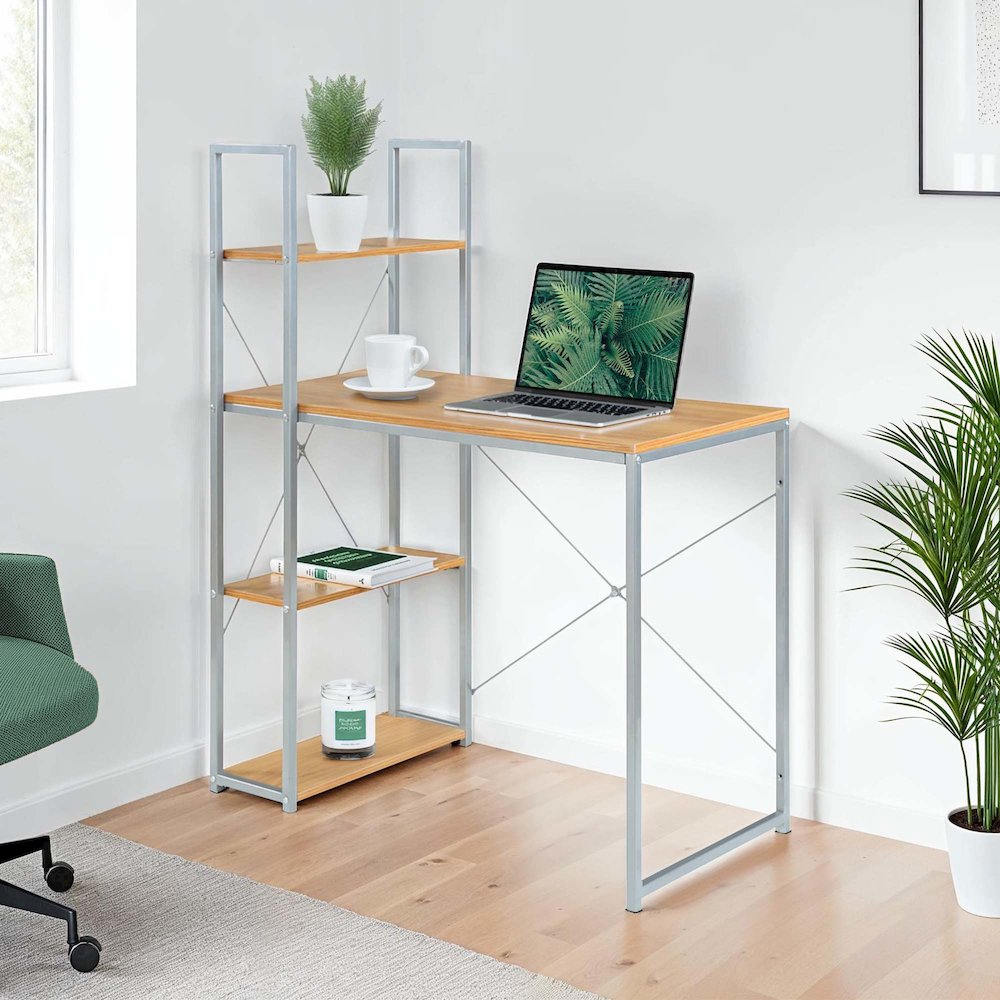 Designs2Go Office Workstation Desk with Shelves - Convience Concept, Inc.