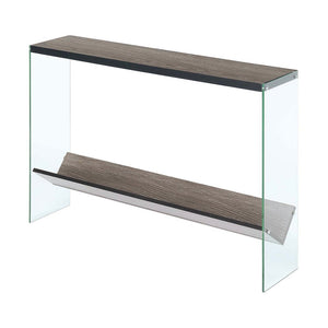 SoHo Glass V Console Table with Shelf - Convenience Concepts