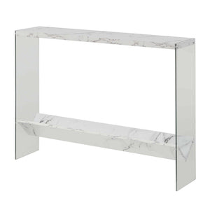 SoHo Glass V Console Table with Shelf - Convenience Concepts