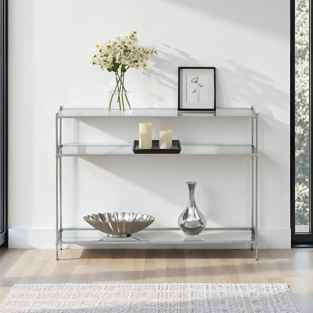 Royal Crest 3 Tier Glass Console Table - Convience Concept, Inc.