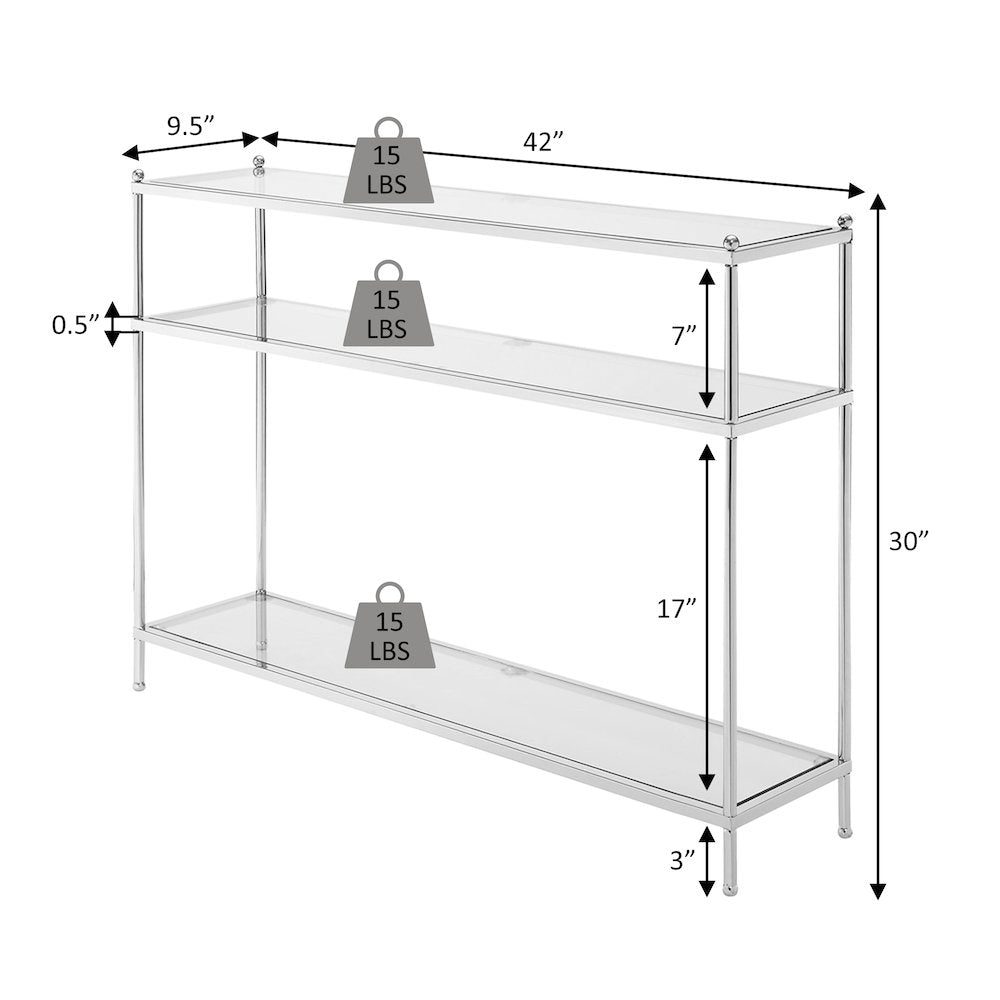 Royal Crest 3 Tier Glass Console Table - Convience Concept, Inc.