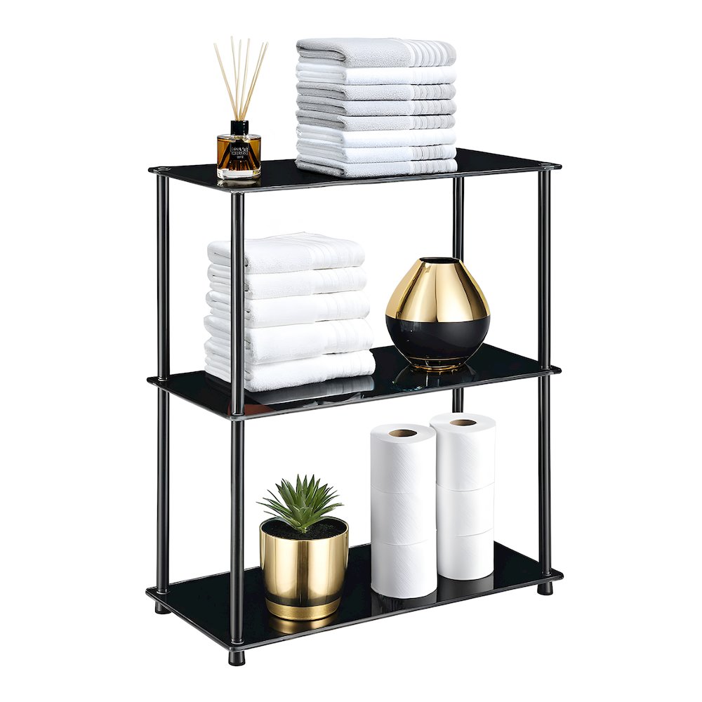 Designs2Go Classic Glass 3 Tier Bookshelf - Convenience Concepts